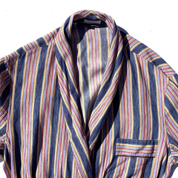 VTG Men’s Maus & Hoffman 100% Cotton Robe Striped, Italy XL/XXL - Picture 1 of 11